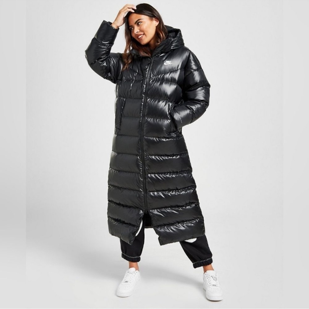 Nike Black Quilted Puffer Jacket with Hood Size XL